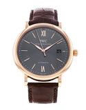 IWC Portofino Automatic Grey Dial Brown Leather Strap Watch for Men - IW356511 Buy Now By IWC