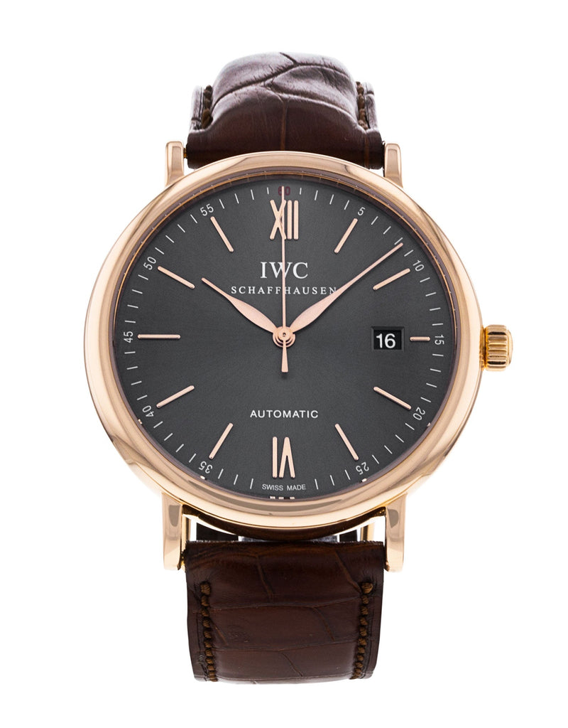 IWC Portofino Automatic Grey Dial Brown Leather Strap Watch for Men - IW356511 Buy Now By IWC