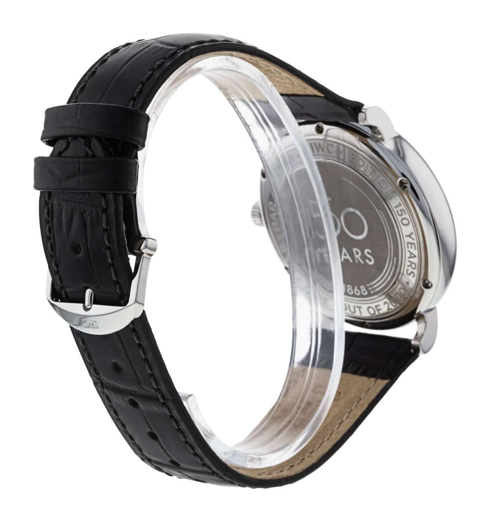 IWC Portofino Automatic '150 Years' Edition Automatic White Dial Black Leather Strap Watch for Men - IW356519 Buy Now By IWC