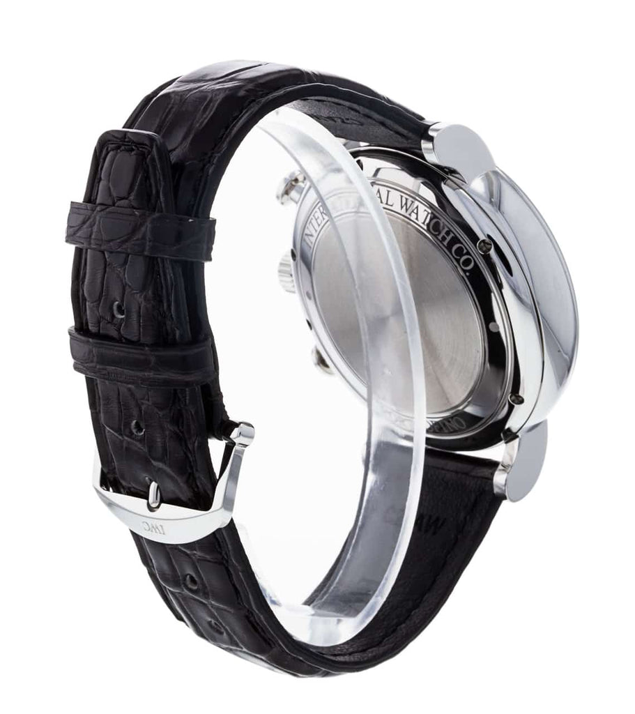 IWC Portofino Chronograph Black Dial Black Leather Strap Watch for Men - IW391008 Buy Now By IWC