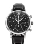 IWC Portofino Chronograph Black Dial Black Leather Strap Watch for Men - IW391029 Buy Now By IWC