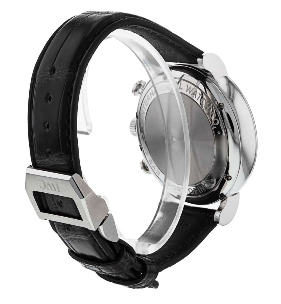 IWC Portofino Chronograph Black Dial Black Leather Strap Watch for Men - IW391029 Buy Now By IWC