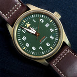 IWC Pilot's Watch Automatic Spitfire Green Dial Brown Leather Strap Watch for Men - IW326802 Buy Now By IWC