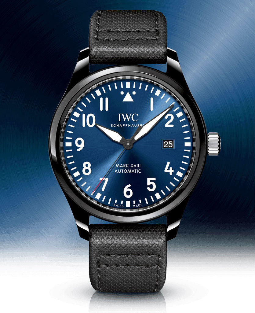 IWC Pilot’s Watch Mark XVIII Edition “Laureus Sport for Good Foundation" Blue Dial Black Nylon Strap Watch for Men - IW324703 Buy Now By IWC