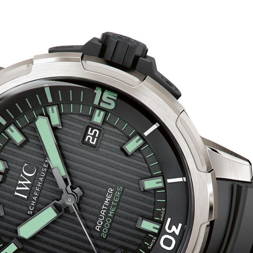 IWC Aquatimer Automatic 2000 Black Dial Black Rubber Strap Watch for Men - IW358002 Buy Now By IWC