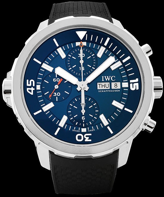 IWC Aquatimer Automatic Chronograph 44mm Blue Dial Black Rubber Strap Watch for Men - IW376805 Buy Now By IWC