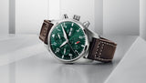 IWC Pilot's Watch Chronograph Edition Racing Green 43mm Green Dial Brown Leather Strap Watch for Men - IW377726 Buy Now By IWC