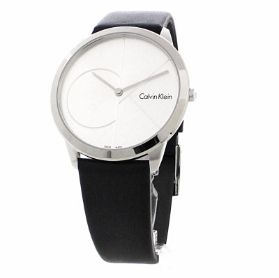 Calvin Klein Minimal Silver Dial Black Leather Strap Watch for Men - K3M211CY Buy Now By Calvin Klein