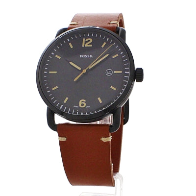 Fossil Commuter Three Hand Date Black Dial Brown Leather Strap Watch for Men - FS5276 Buy Now By Fossil