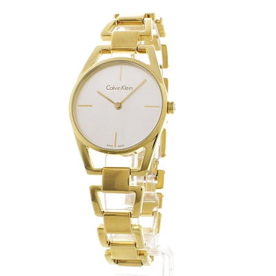 Calvin Klein Dainty White Dial Gold Steel Strap Watch for Women - K7L23546 Buy Now By Calvin Klein
