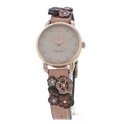 Coach Delancey White Dial Floral Pink Leather Strap Watch for Women - 14502817 Buy Now By Coach