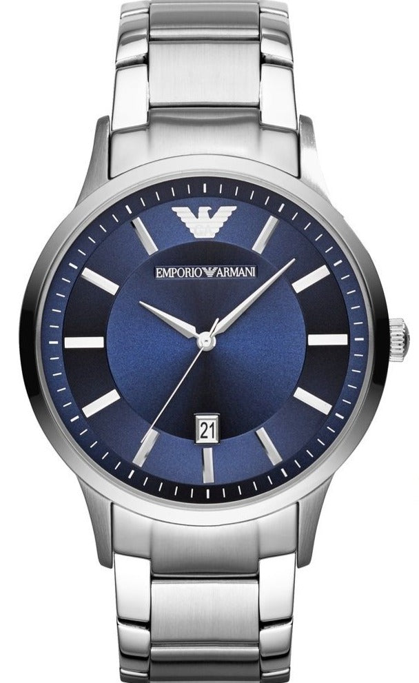 Emporio Armani Renato Quartz Blue Dial Silver Steel Strap Watch For Men - AR11182 Buy Now By Emporio Armani