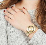 Marc Jacobs Henry Transparent Gold Dial Gold Steel Strap Watch for Women - MBM3338 Buy Now By Marc Jacobs