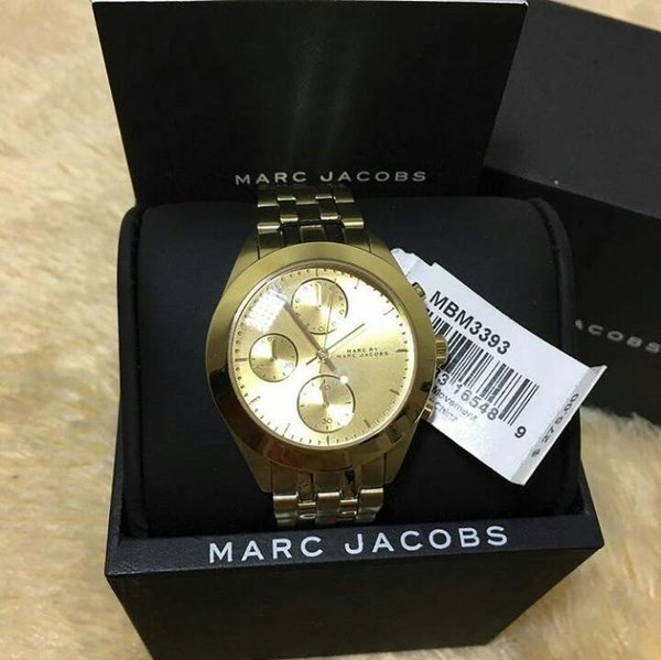 Marc Jacobs Peeker Chronograph Gold Dial Gold Steel Strap Watch for Women - MBM3393 Buy Now By Marc Jacobs