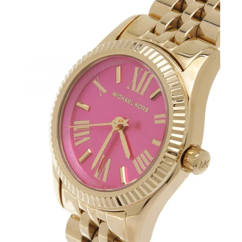 Michael Kors Lexington Quartz Pink Dial Gold Steel Strap Watch For Women - MK3270 Buy Now By Michael Kors