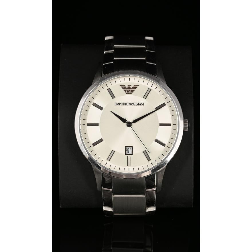 Emporio Armani Classic Quartz White Dial Silver Steel Strap Watch For Men - AR2430 Buy Now By Emporio Armani