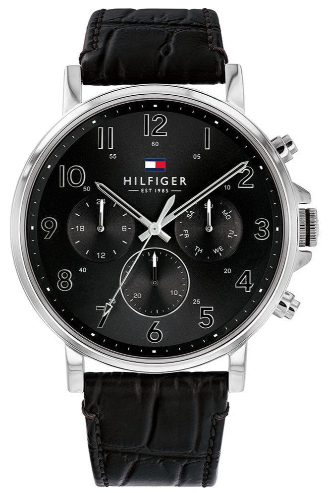 Tommy Hilfiger Daniel Black Dial Black Leather Strap Watch for Men - 1710381 Buy Now By Tommy Hilfiger