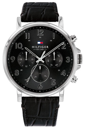 Tommy Hilfiger Daniel Black Dial Black Leather Strap Watch for Men - 1710381 Buy Now By Tommy Hilfiger