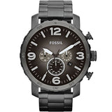 Fossil Nate Chronograph Gunmetal Dial Grey Steel Strap Watch for Men - JR1437 Buy Now By Fossil
