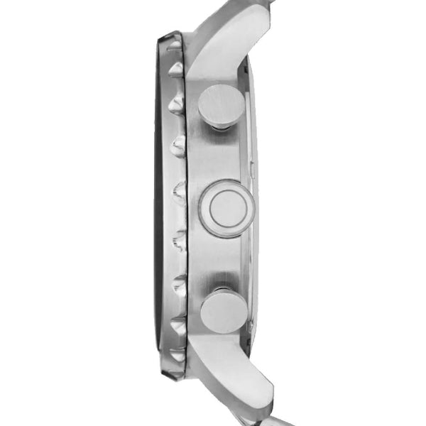 Fossil Nate Chronograph Black Dial Silver Steel Strap Watch for Men - JR1353 Buy Now By Fossil