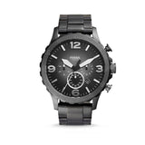 Fossil Nate Chronograph Gunmetal Dial Grey Steel Strap Watch for Men - JR1437 Buy Now By Fossil