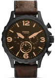 Fossil Nate Chronograph Brown Dial Brown Leather Strap Watch for Men - JR1487 Buy Now By Fossil