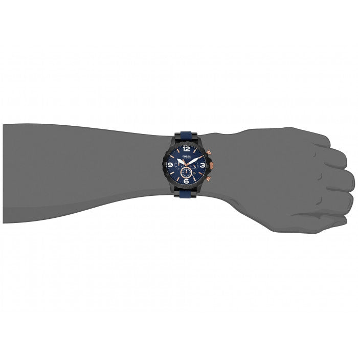 Fossil Nate Chronograph Blue Dial Two Tone Steel Strap Watch for Men - JR1494 Buy Now By Fossil