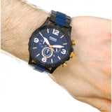 Fossil Nate Chronograph Blue Dial Two Tone Steel Strap Watch for Men - JR1494 Buy Now By Fossil