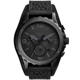 Fossil Nate Chronograph Black Dial Black Leather Strap Watch for Men - JR1510 Buy Now By Fossil