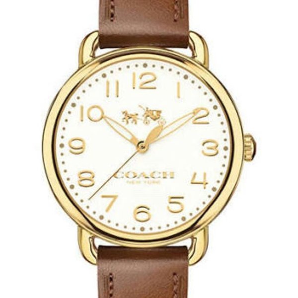 Coach Delancey White Dial Brown Leather Strap Watch for Women - 14502715 Buy Now By Coach