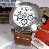 Fossil Modern Machine White Dial Brown Leather Strap Watch for Men - FS4929 Buy Now By Fossil
