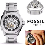 Fossil Modern Machine Automatic Silver Dial Silver Steel Strap Watch for Men - ME3081 Buy Now By Fossil