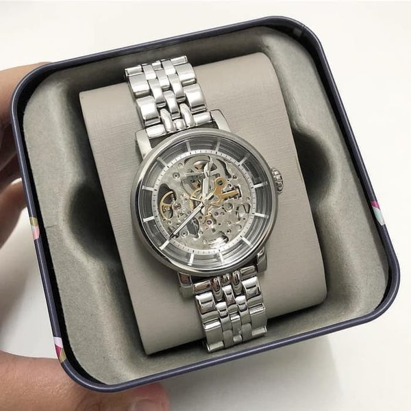 Fossil Boyfriend Automatic Skeleton Silver Dial Silver Steel Strap Watch for Women - ME3067 Buy Now By Fossil