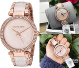 Michael Kors Parker Mother of Pearl Pink Dial Two Tone Steel Strap Watch for Women - MK6402 Buy Now By Michael Kors