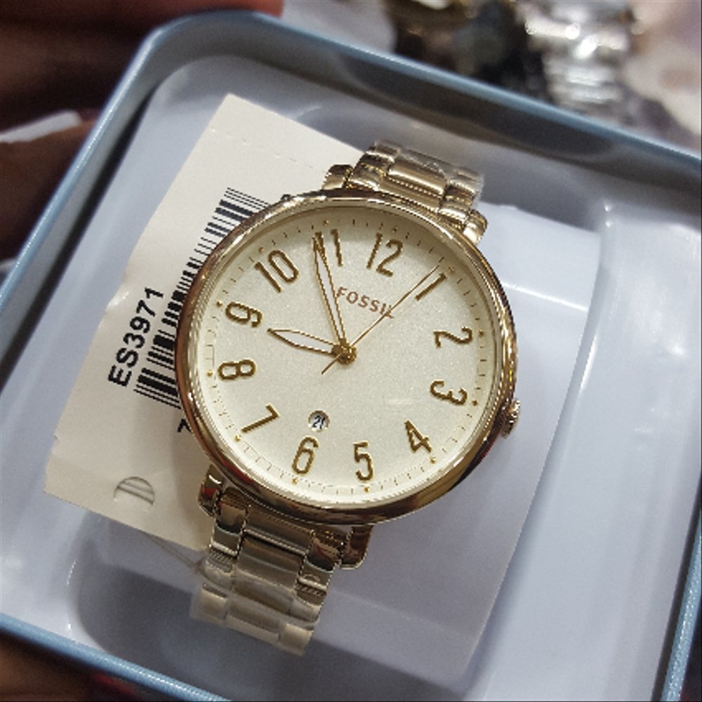 Fossil Jacqueline Gold Dial Gold Steel Strap Watch for Women - ES3971 Buy Now By Fossil