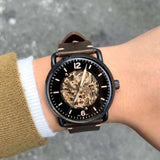 Fossil Commuter Automatic Black Dial Brown Leather Strap Watch for Men - ME3158 Buy Now By Fossil