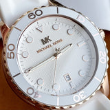 Michael Kors Runway Quartz White Dial White Rubber Strap Watch For Women - MK6853 Buy Now By Michael Kors