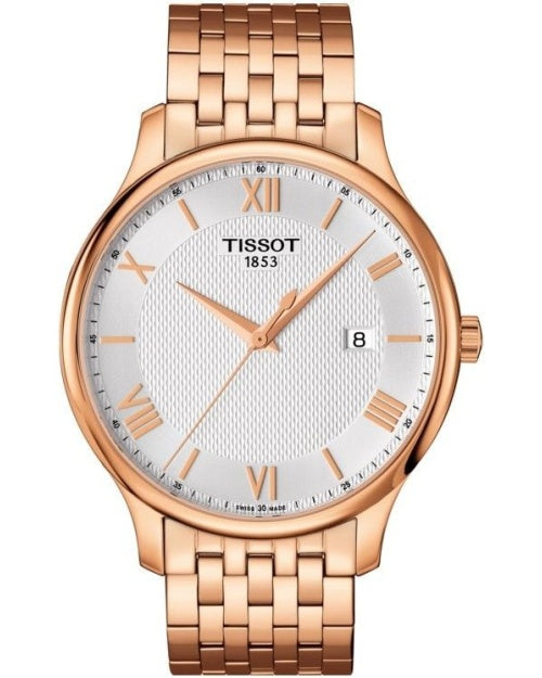 Tissot T Classic Tradition White Dial Rose Gold Steel Strap Watch For Women - T063.610.33.038.00 Buy Now By Tissot