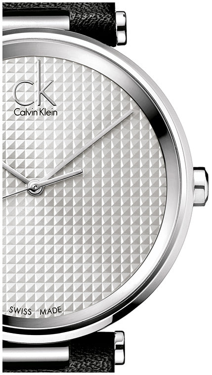Calvin Klein Sight Silver Dial Black Leather Strap Watch for Men - K1S21120 Buy Now By Calvin Klein