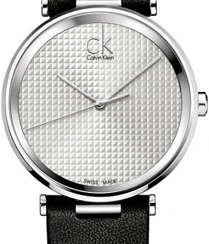 Calvin Klein Sight Silver Dial Black Leather Strap Watch for Men - K1S21120 Buy Now By Calvin Klein