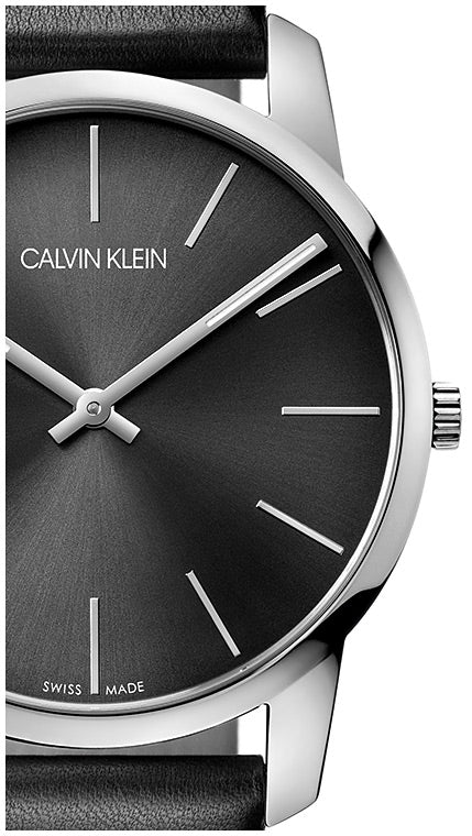 Calvin Klein City Black Dial Black Leather Strap Watch for Men - K2G21107 Buy Now By Calvin Klein