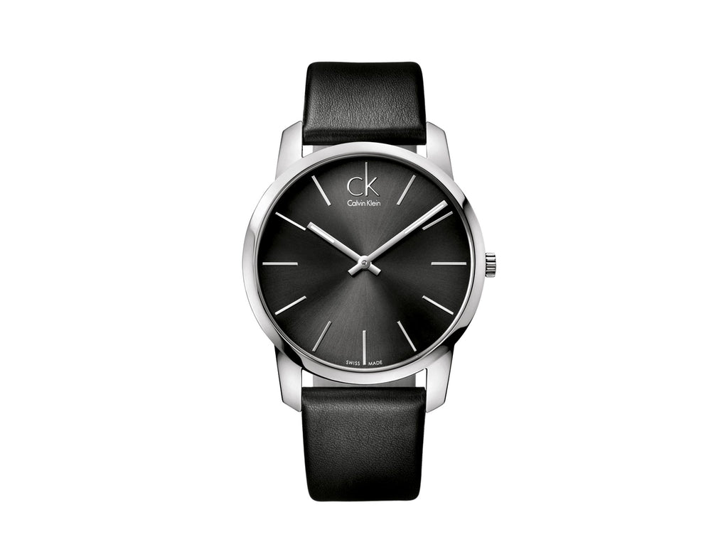 Calvin Klein City Grey Dial Black Leather Strap Watch For Men - K2G21107 Buy Now By Calvin Klein
