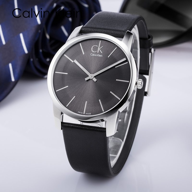 Calvin Klein City Grey Dial Black Leather Strap Watch For Men - K2G21107 Buy Now By Calvin Klein