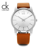 Calvin Klein City Quartz White Dial Light Brown Leather Strap Watch For Men - K2G21138 Buy Now By Calvin Klein