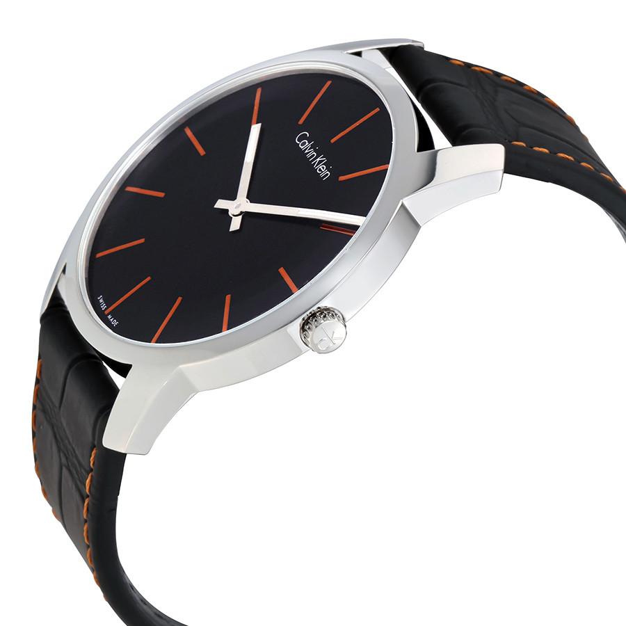Calvin Klein City Black Dial Black Leather Strap Watch for Men - K2G211C1 Buy Now By Calvin Klein