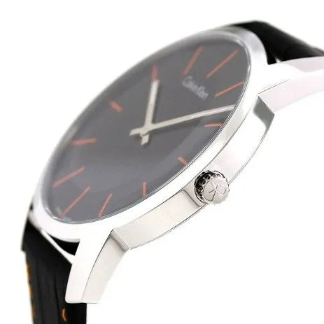Calvin Klein City Black Dial Black Leather Strap Watch for Men - K2G211C1 Buy Now By Calvin Klein
