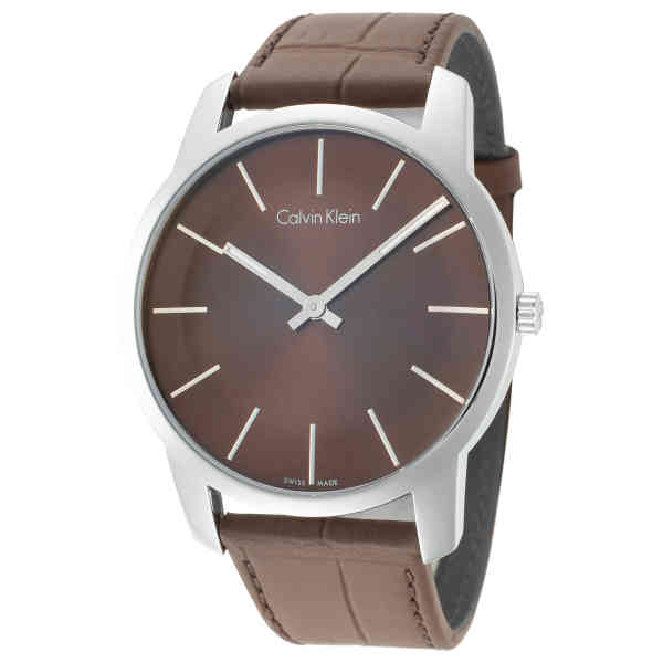 Calvin Klein City Brown Dial Brown Leather Strap Watch for Men - K2G211GK Buy Now By Calvin Klein