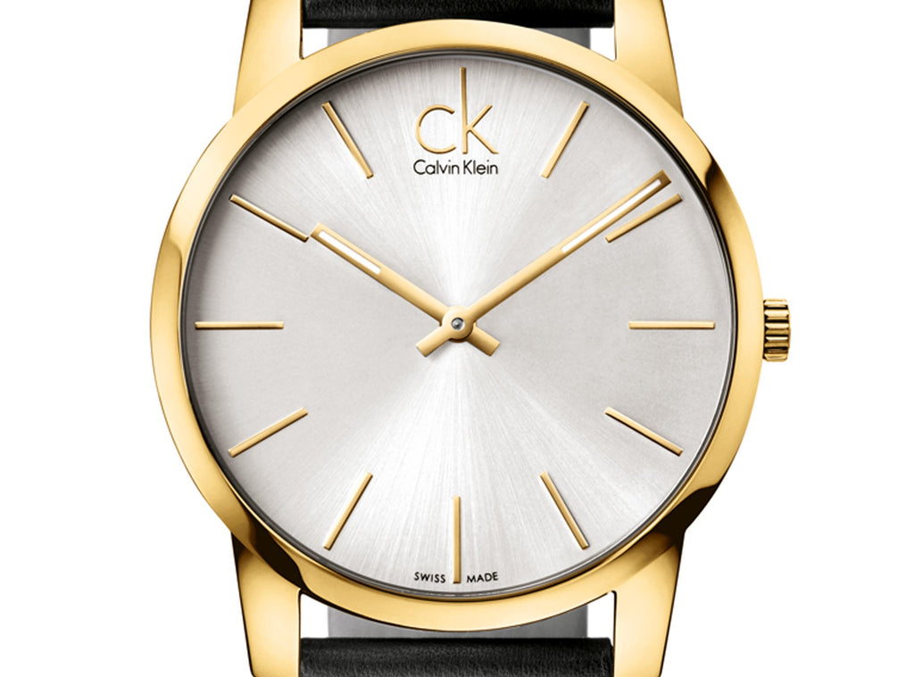 Calvin Klein City Silver Dial Black Leather Strap Watch for Men - K2G21520 Buy Now By Calvin Klein