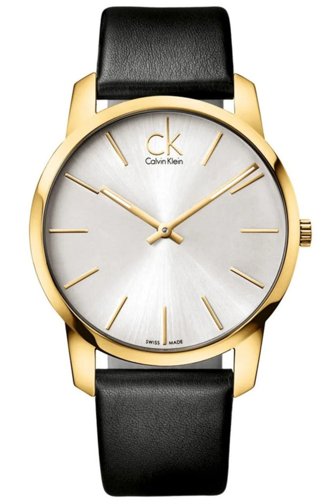 Calvin Klein City Silver Dial Black Leather Strap Watch for Men - K2G21520 Buy Now By Calvin Klein
