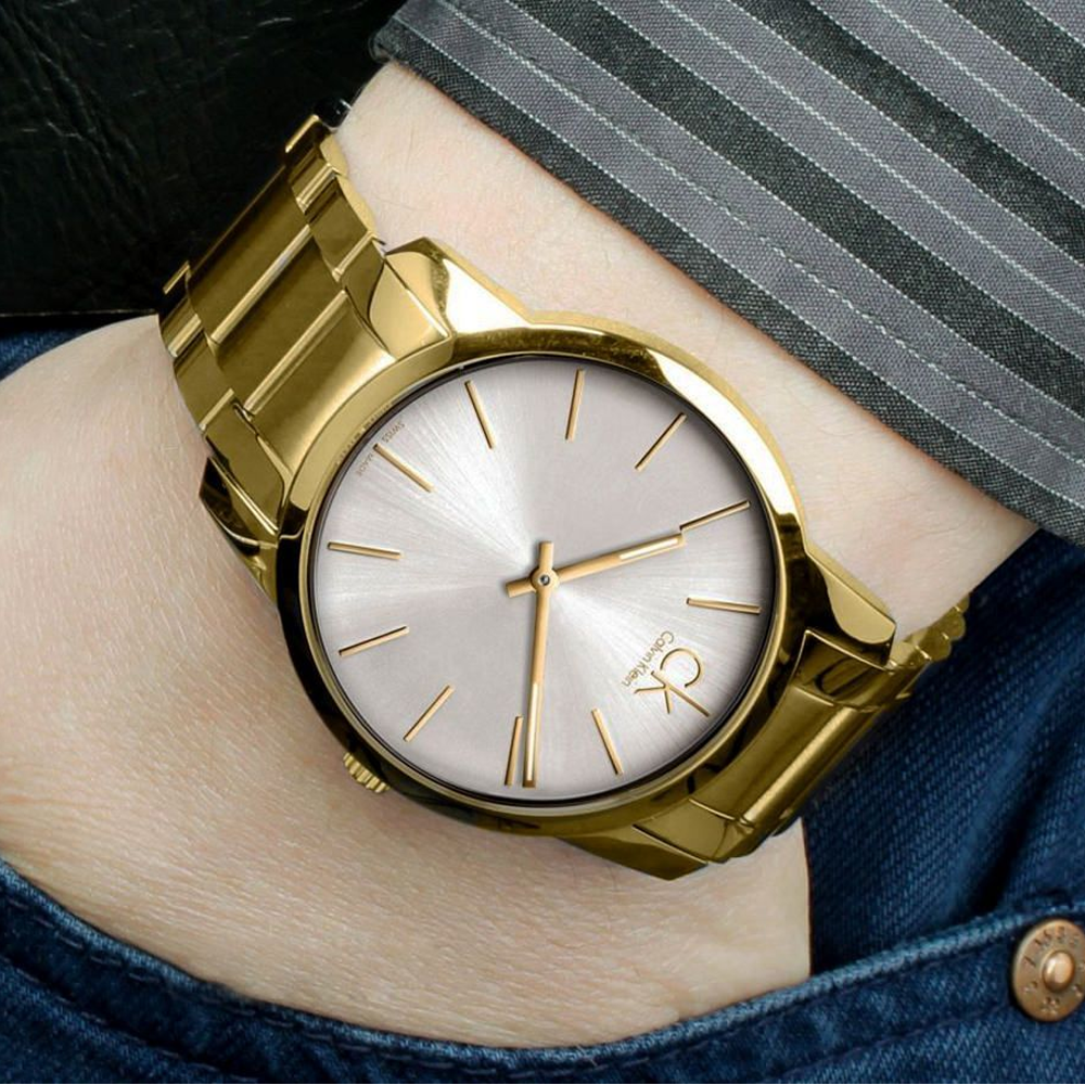 Calvin Klein City Silver Dial Gold Steel Strap Watch for Men - K2G21546 Buy Now By Calvin Klein